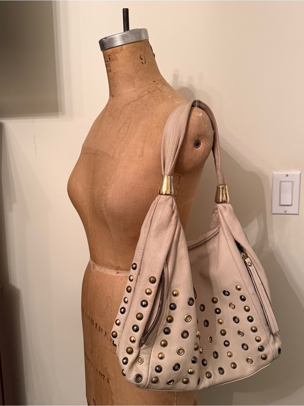 B. Makowsky Studded Slouchy Hobo Bag - Picture 6 of 10
